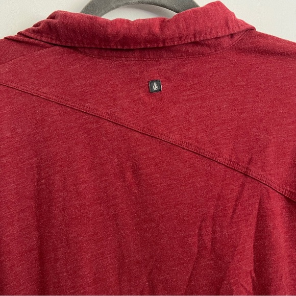 Volcom Red Short Sleeve Polo Shirt-Men’s Size Medium - Picture 6 of 7